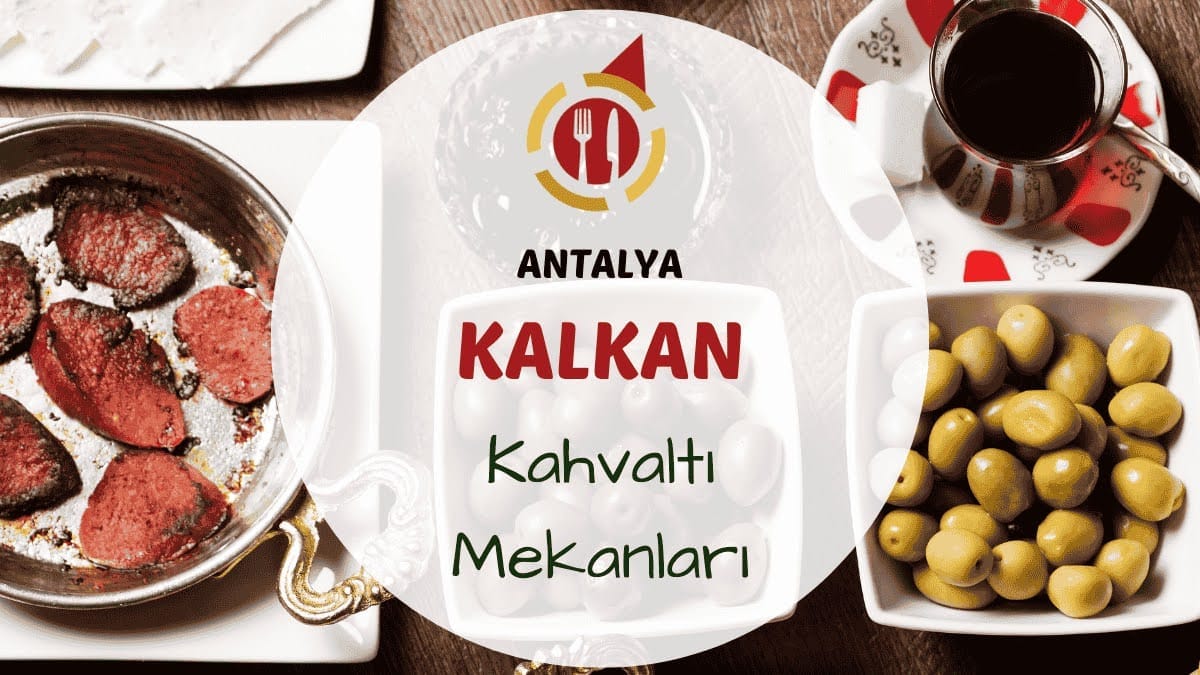 Kalkan'da deniz manzaralı terasda serpme kahvaltı tabağı ve çay servisi