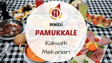 Denizli Pamukkale kahvaltı mekanlarını gösteren açık hava kahvaltı masası fotoğrafı