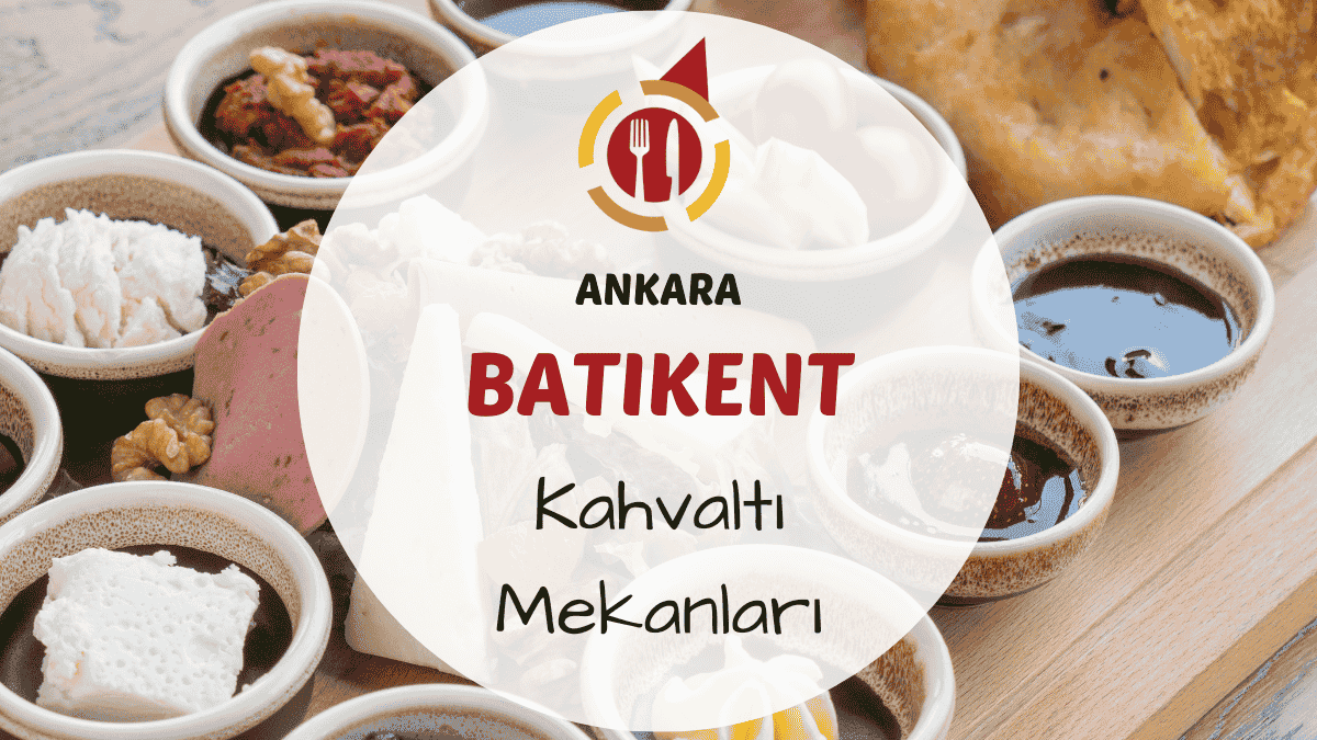 Batıkent Yeni Batı Mahallesi'nde bir kafede hazırlanmış serpme kahvaltı sofrasının üstten görünümü