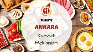 Ankara kahvaltı mekanlarını gösteren şehir manzaralı serpme kahvaltı masası görseli