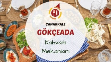 Çanakkale Gökçeada kahvaltı mekanlarını gösteren ada manzaralı kahvaltı masası görseli