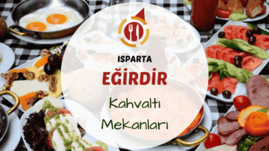 Isparta Eğirdir kahvaltı mekanlarını gösteren göl manzaralı kahvaltı masası görseli