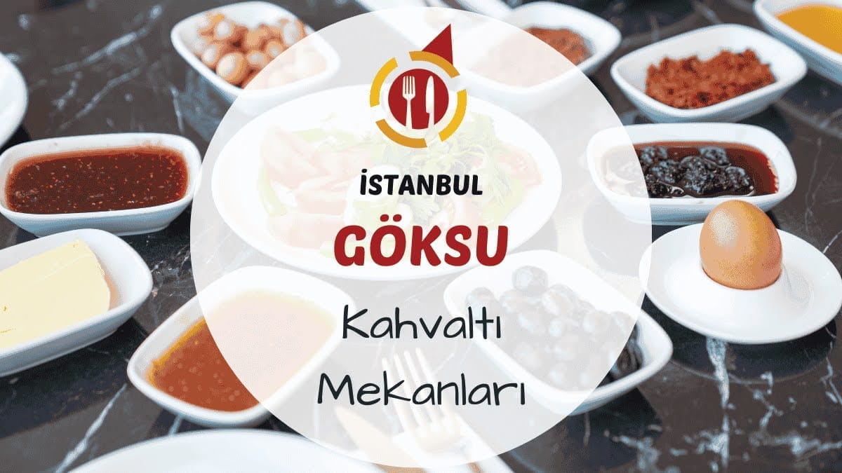 Göksu Parkı içinde ağaçlar arasında serpme kahvaltı masası ve semaver çayı