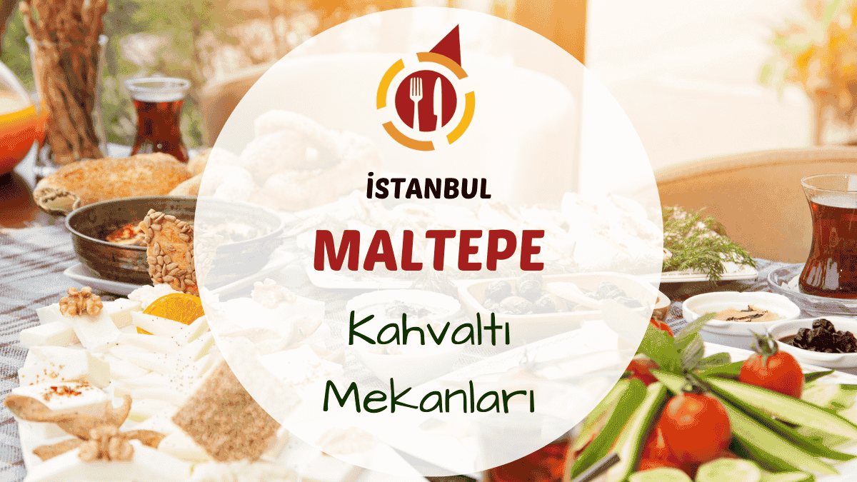 Maltepe sahil yakınında ağaçlıklı bahçede serpme kahvaltı tabakları ve peynir tabaklarıyla dolu bir masa