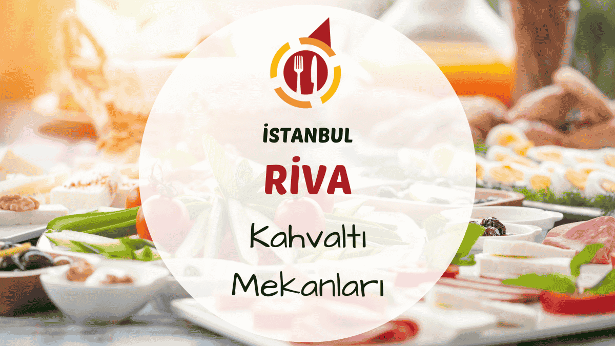 Riva'da nehir kenarında ağaçların altında serpme kahvaltı sofrası ve çay bardakları