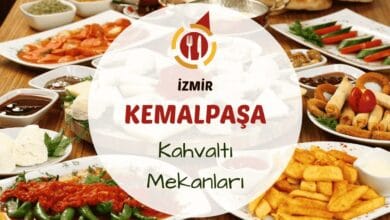 İzmir Kemalpaşa kahvaltı mekanlarını gösteren yeşillikler içinde kurulmuş serpme kahvaltı masası görseli