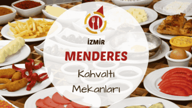 İzmir Menderes kahvaltı mekanlarını gösteren yeşillikler içinde kurulmuş kahvaltı masası görseli