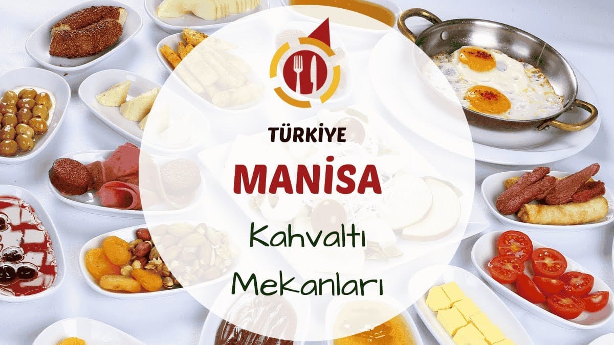 Manisa'da üzüm bağları arasında serpme kahvaltı tabağı ve çay bardakları