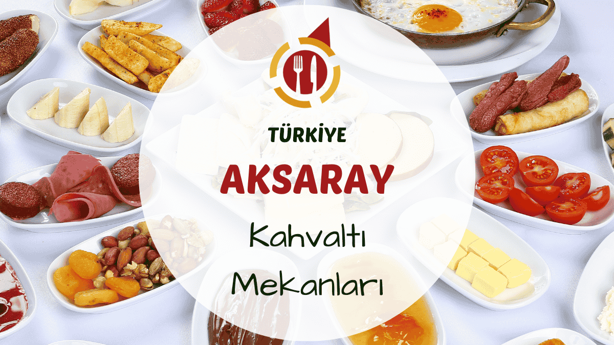 Aksaray'da serpme kahvaltı tabağı ve çay bardakları ile dolu sabah sofrası