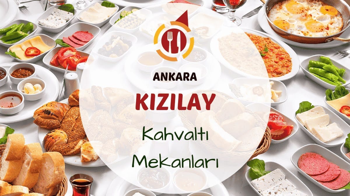 Kızılay'da güneşli bir sabahta serpme kahvaltı tabağı ve çay bardakları