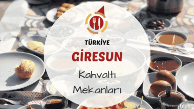 Giresun kahvaltı mekanlarını gösteren deniz manzaralı, fındıklı yöresel ürünlerle donatılmış serpme kahvaltı masası görseli