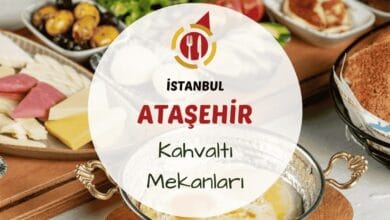 İstanbul Ataşehir kahvaltı mekanlarını gösteren şehir manzaralı veya şık bir kafede kurulmuş serpme kahvaltı masası görseli