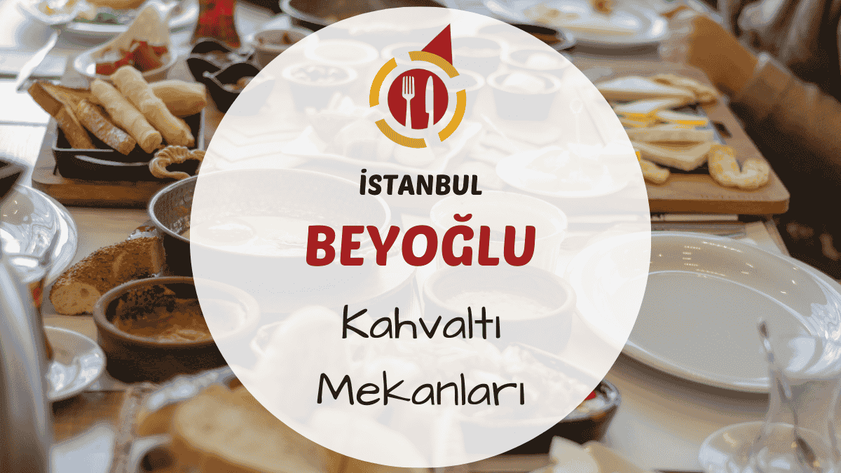 Beyoğlu sokaklarında serpme kahvaltı tabağı ve çay bardakları
