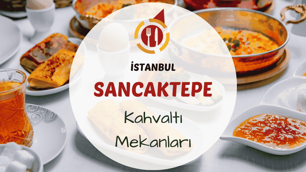 Sancaktepe'de serpme kahvaltı tabağı ve çay bardakları ile donatılmış bir masa