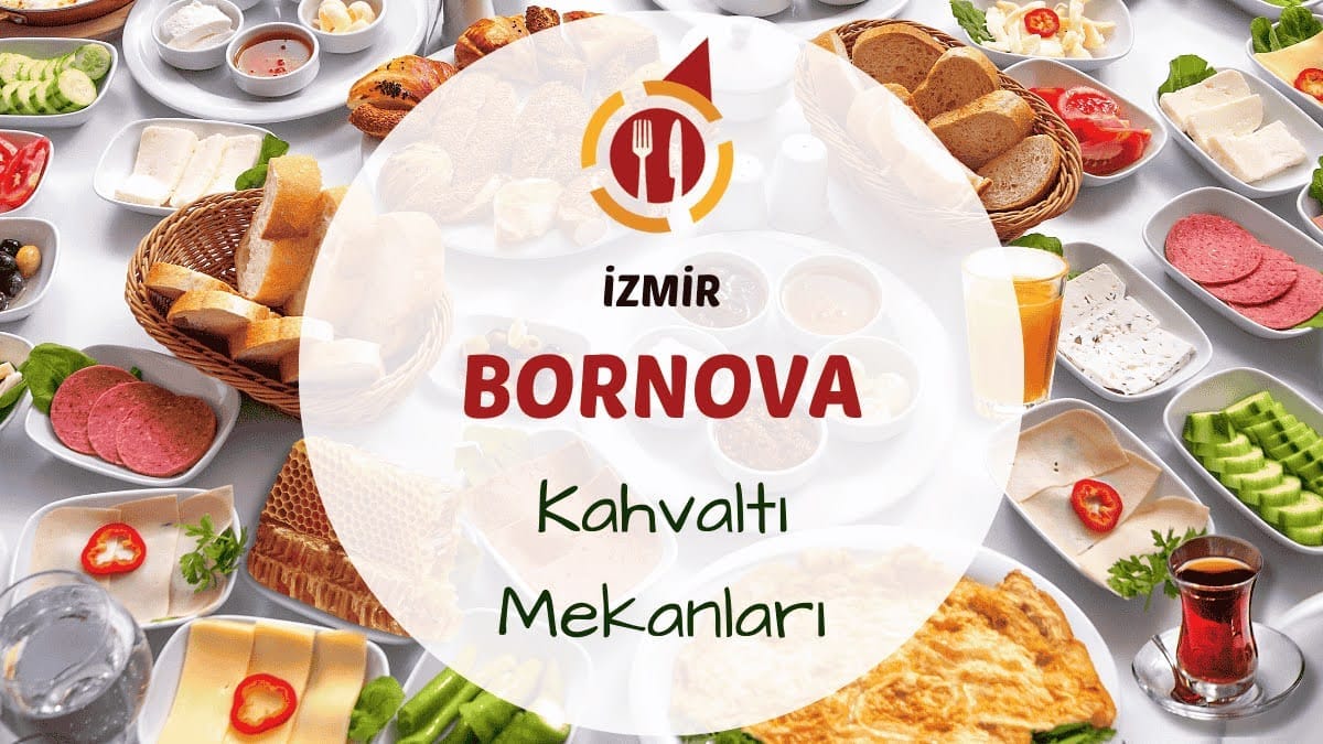 Bornova Çiçekliköy'de serpme kahvaltı tabağı ve yeşillik dolu bahçe manzarası