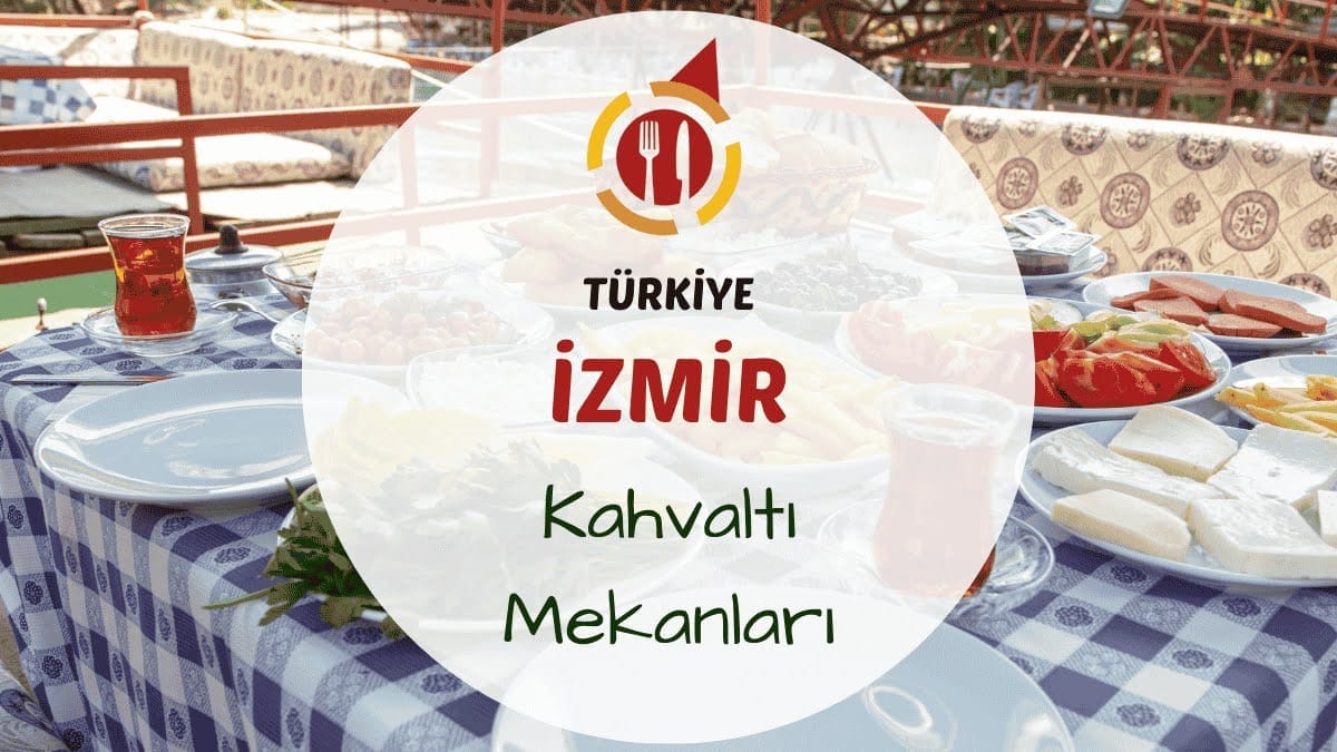 İzmir'de serpme kahvaltı tabağı ve çay bardakları bulunan sabah sofrası