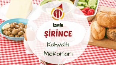 İzmir Şirince kahvaltı mekanlarını gösteren taş evler arasında veya bağ evi bahçesinde kurulmuş serpme kahvaltı masası görseli