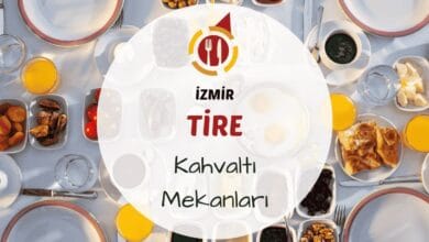İzmir Tire kahvaltı mekanlarını gösteren yeşillikler içinde ya da köy evinde kurulmuş serpme Ege kahvaltısı görseli