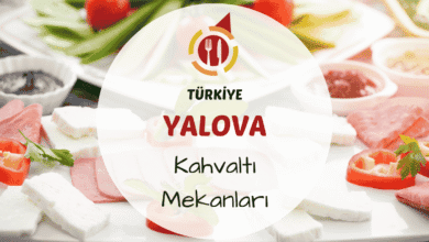 Yalova kahvaltı mekanlarını gösteren göl kenarında veya orman içinde kurulu serpme kahvaltı sofrası, yöresel ürünlerle hazırlanmış görsel