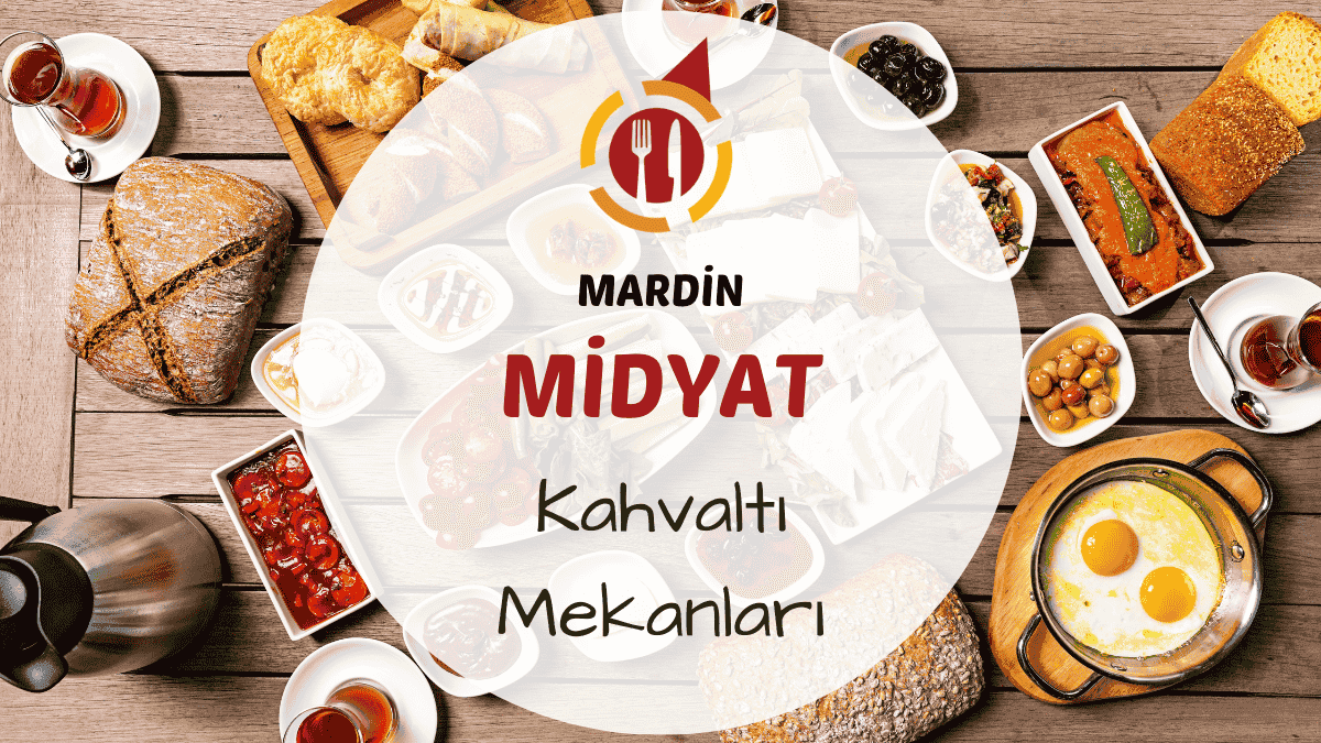 Midyat taş konak avlusunda serpme kahvaltı sofrası ve yöresel lezzetler