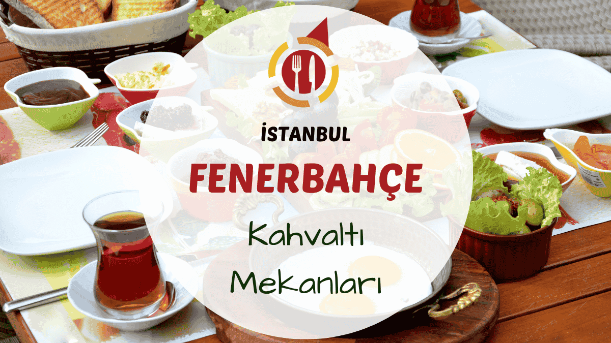 Fenerbahçe sahilinde sabah kahvaltısı sofrasının üstten görünümü