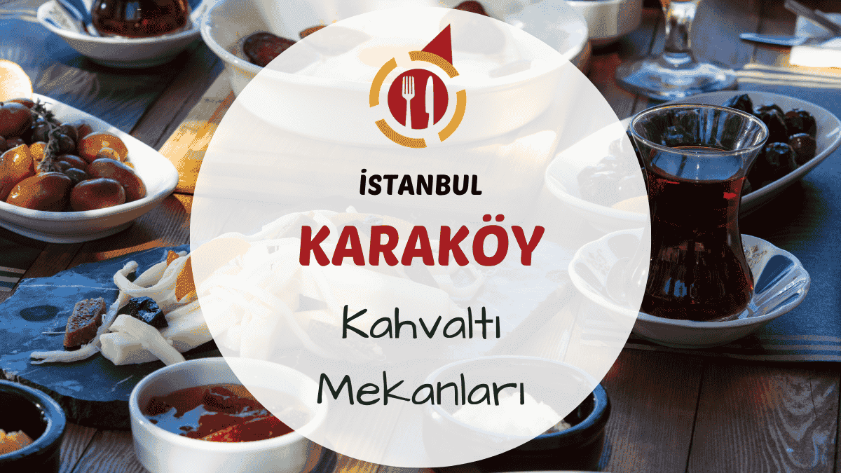 Karaköy sokaklarında kahvaltı tabağı ve çay servisi yapılan bir masa