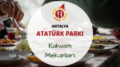 Atatürk Parkı kahvaltı mekanları ve antalya deniz manzarası.