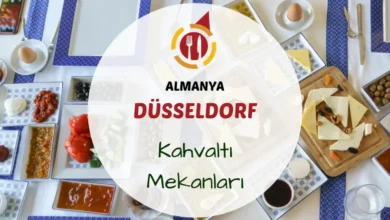 Düsseldorf kahvaltı mekanları ve ren nehri.
